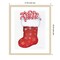 Candy Cane Stocking by Kathleen Parr Mckenna Wood Framed Wall Art Print